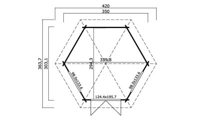 Abri de jardin RIVERA 44 mm - 9,5m² intérieur