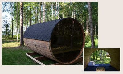 Mur vitré pour tonneau Camping