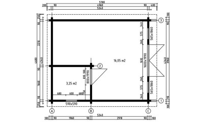 Abri de jardin Auxerre madriers 90 mm contrecollés - 19,64 m² intérieur