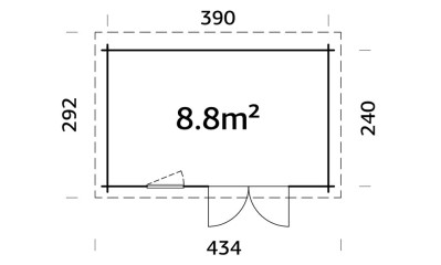 Abri de jardin Marseille 9 44mm - 8.8m² intérieur