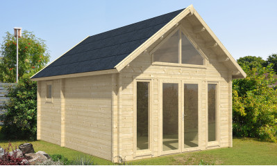 Abri de jardin Auxerre madriers 90 mm contrecollés - 19,64 m² intérieur