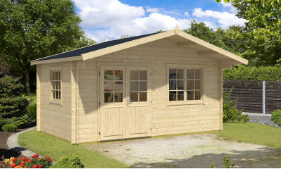 Abri de jardin BIARRITZ 44 mm sans plancher - 12,7m² intérieur
