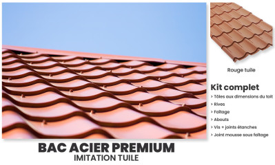 Tuile acier rouge tuile pour abri Soulac 15