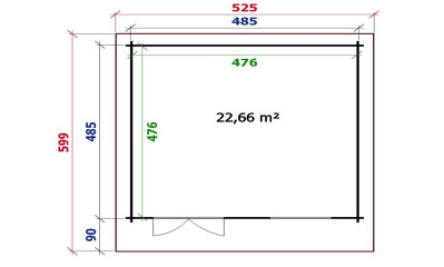 grand abri de jardin SEVILLE 44 mm - 22,7m² intérieur