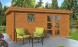 Abri de jardin LYON 18 toit plat madriers 34 mm bois traité autoclave - 17.5 m² intérieur