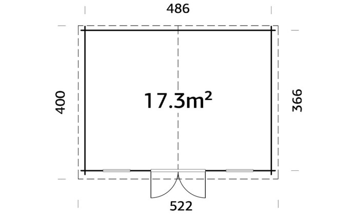 Plan Abri de jardin Nonza - Traité autoclave CL3 - 28 mm - 17,3m² intérieur