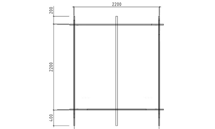 Abri de jardin sans menuiseries Bamberg 5 - Toit 2 pentes, bac acier inclus - Madriers 44mm - 4.46m2 int