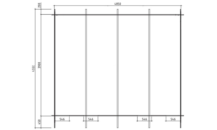 Abri de jardin sans menuiseries Bamberg 19 - Toit 2 pentes, bac acier inclus - Madriers 28mm - 18.43m2 int