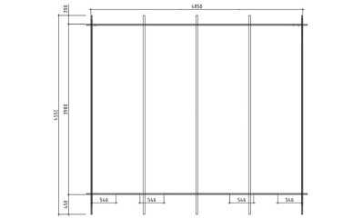 Abri de jardin sans menuiseries Bamberg 19 - Toit 2 pentes, bac acier inclus - Madriers 44mm - 18.15m2 int