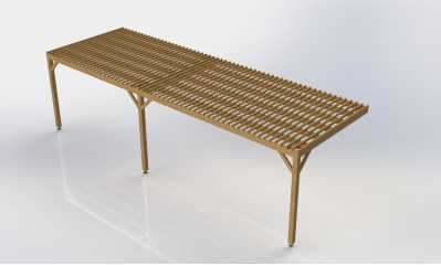 Pergola adossée autoclave Cl4 10x5m avec ventelles | Perg…