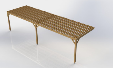 Pergola adossée autoclave Cl4 10x5m avec ventelles | Perg…