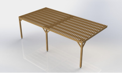 Pergola adossée autoclave Cl4 10x5m avec ventelles | Perg…