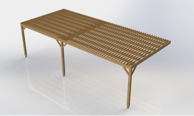 Pergola adossée autoclave Cl4 10x5m avec ventelles | Perg…