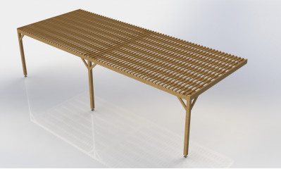 Pergola adossée autoclave Cl4 10x5m avec ventelles | Perg…