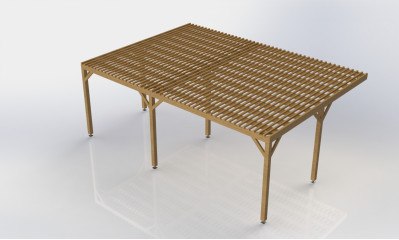 Pergola adossée autoclave Cl4 10x5m avec ventelles | Perg…