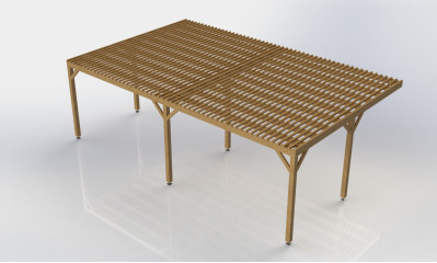 Pergola adossée autoclave Cl4 10x5m avec ventelles | Perg…