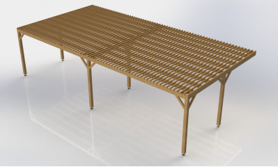 Pergola adossée autoclave Cl4 10x5m avec ventelles | Perg…