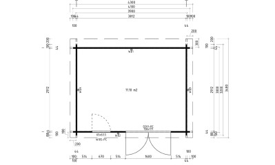 copy of Abri de jardin Rognac 9 autoclave 44mm - 8.81m² intérieur