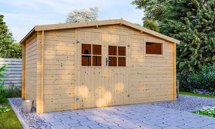 Abri de jardin 1er prix bois brut Bondues Ep 28mm - 9.81m2