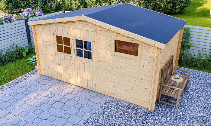Abri de jardin 1er prix bois brut Bondues Ep 28mm - 9.81m2