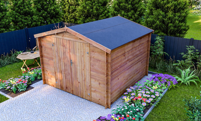 Abri de jardin 1er prix bois autoclave Douai Ep 28mm - 7.67m2