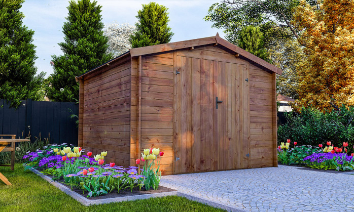 Abri de jardin 1er prix bois autoclave Douai Ep 28mm - 7.67m2