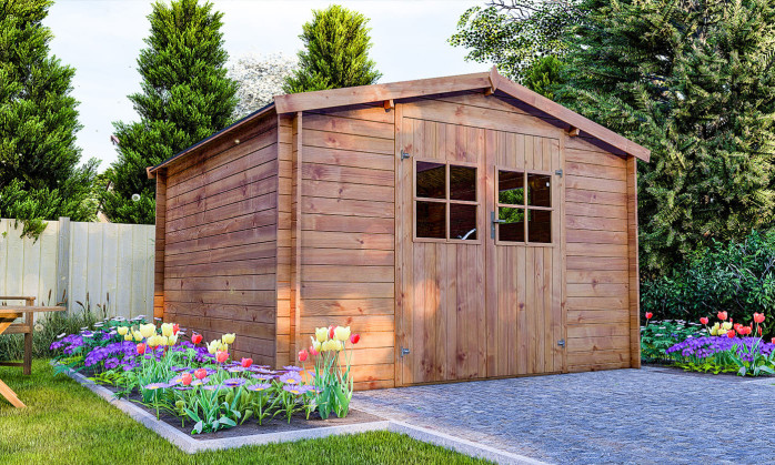 Abri de jardin 1er prix bois autoclave Maubeuge Ep 28mm - 9.77m2