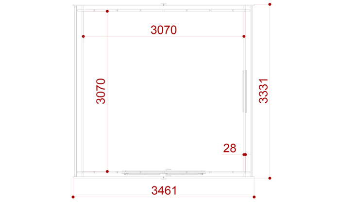 Abri de jardin 1er prix bois autoclave Maubeuge Ep 28mm - 9.77m2