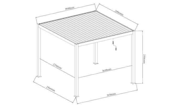 Pergola manuelle bioclimatique alu Amboise 4x3m 34B blanche