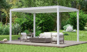 Pergola manuelle bioclimatique alu Amboise 4x3m 34B blanche