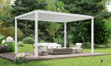 Pergola manuelle bioclimatique alu Amboise 4x3m 34B blanche