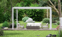 Pergola manuelle bioclimatique alu Amboise 4x3m 34B blanche