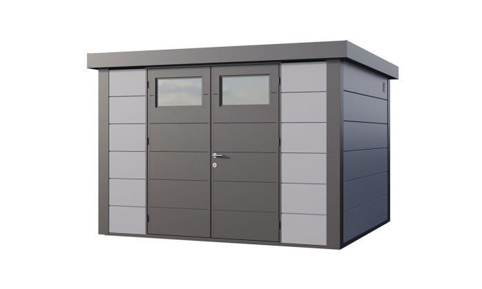 Abri métal Eléganto / Classico / 3330 / Gris clair 328 x 298 | Abri de jardin métal premium Telluria