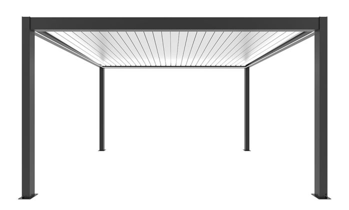 Pergola motorisée bioclimatique alu Windsor 3x3m 33B blanche avec kit LED - 9m2