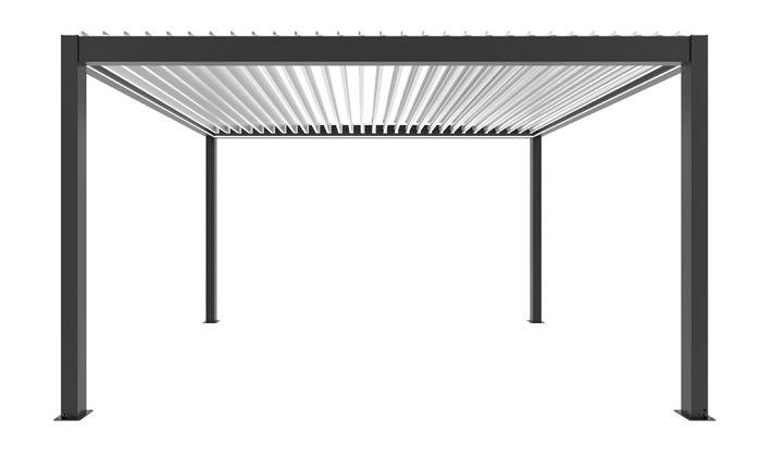 Pergola motorisée bioclimatique alu Windsor 3x3m 33B blanche avec kit LED - 9m2