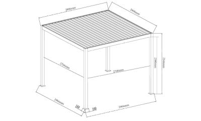 Pergola motorisée bioclimatique alu Windsor 3x3m 33B blanche avec kit LED - 9m2