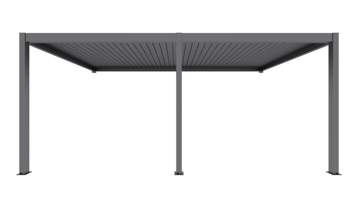 Pergola motorisée bioclimatique adossée alu Edinbourg 3x5.8m 36N anthracite - 17.18m2
