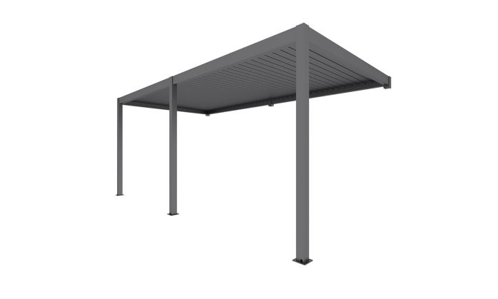 Pergola motorisée bioclimatique adossée alu Edinbourg 3x5.8m 36N anthracite - 17.18m2