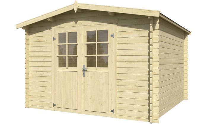 Abri de jardin Parisa bois naturel 28mm 8.67m2 intérieur