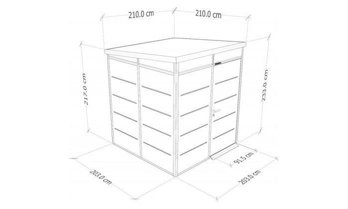Abri de jardin modulaire isolé 2x2m anthracite et noir - EVERBOX