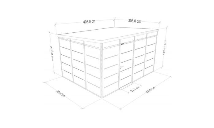 Abri de jardin modulaire isolé 4x3m anthracite et noir - EVERBOX
