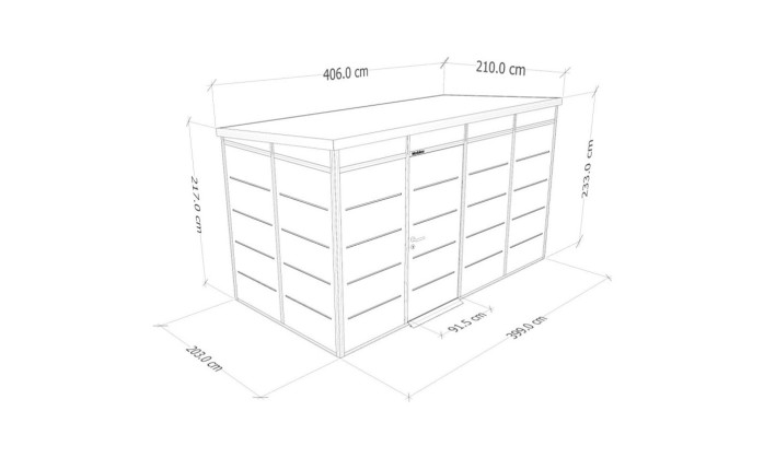 Abri de jardin modulaire isolé 4x2m anthracite et noir - EVERBOX