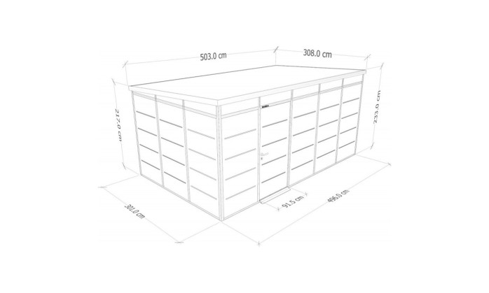 Abri de jardin modulaire isolé 5x3m anthracite et noir - EVERBOX