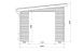 Abri composite NUREMBERG avec extension - Anthracite - 596 x 300cm - 18m2