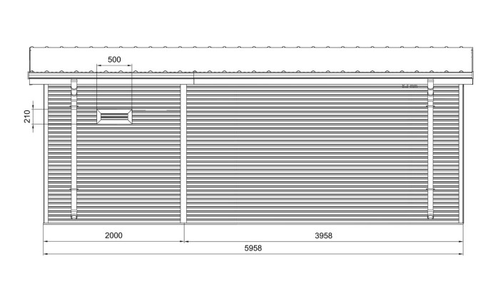Abri composite NUREMBERG avec extension - Anthracite - 596 x 300cm - 18m2