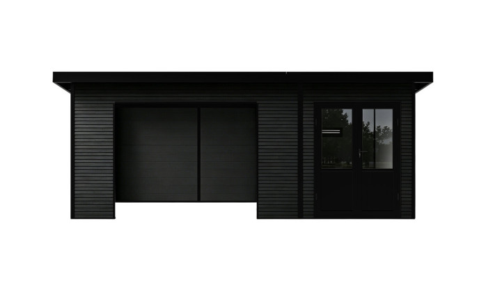 Abri composite NUREMBERG avec extension - Anthracite - 596 x 300cm - 18m2