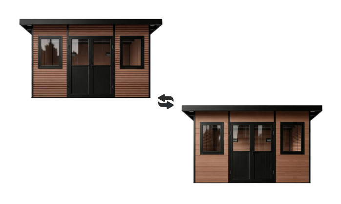 Abri composite DUSSELDORF - Teck - Toit monopente - 14m2 int