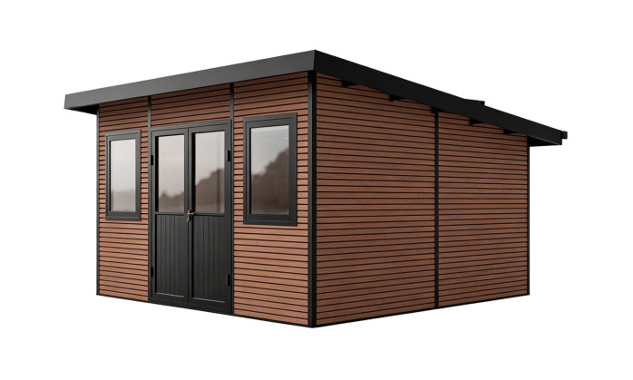 Abri composite DUSSELDORF - Teck - Toit monopente - 14m2 int