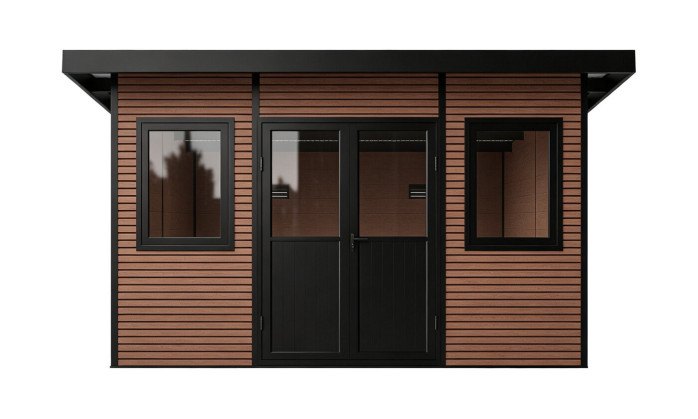 Abri composite DUSSELDORF - Teck - Toit monopente - 14m2 int