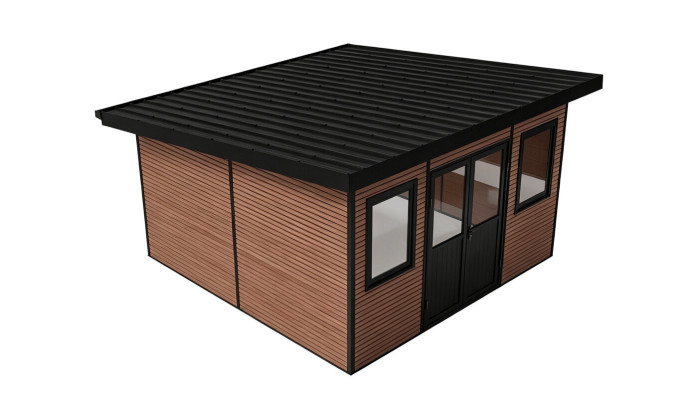 Abri composite DUSSELDORF - Teck - Toit monopente - 14m2 int